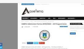 
							         GIMPA Admission Forms 2019/2020 - All Programmes - Asetena.com								  
							    