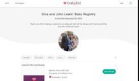 
							         Gina and John Lewis' Baby Registry at Babylist								  
							    