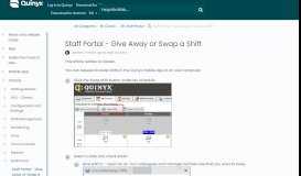 
							         Give Away or Swap a Shift - Quinyx User Manual and FAQs - Staff Portal								  
							    