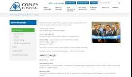 
							         Give to Copley - Copley Hospital								  
							    