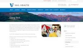 
							         Giving Back - Vail Health								  
							    