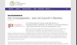 
							         GIZ: Energiegeladen – Jobs mit Zukunft in Marokko | Bonn ...								  
							    