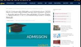 
							         GLA University (Mathura) Admission 2019 – Result (Announced ...								  
							    