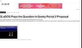 
							         GLaDOS Pops the Question in Geeky Portal 2 Proposal | WIRED								  
							    