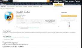 
							         GLaDOS Quotes: Alexa Skills - Amazon.com								  
							    