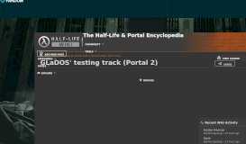 
							         GLaDOS' testing track (Portal 2) | Half-Life Wiki | FANDOM powered by ...								  
							    