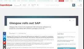 
							         Glasgow rolls out SAP - Computer Weekly								  
							    