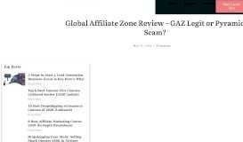 
							         Global Affiliate Zone Review - GAZ Legit or Pyramid Scam ...								  
							    