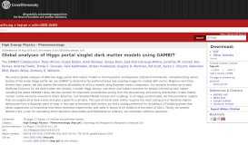 
							         Global analyses of Higgs portal singlet dark matter models using ...								  
							    