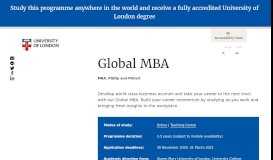
							         Global MBA | University of London								  
							    