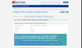 
							         Global Portal Bookings Sociedad Limitada - Consulte CIF y Dirección								  
							    