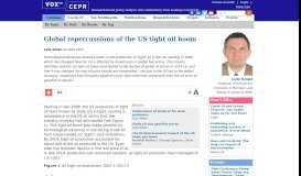 
							         Global repercussions of the US tight oil boom | VOX, CEPR Policy Portal								  
							    