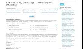 
							         Globalinx Bill Pay, Online Login, Customer Support Information								  
							    