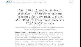 
							         Glooko Hires Former Intuit Health Executive Rick Altinger as CEO and ...								  
							    