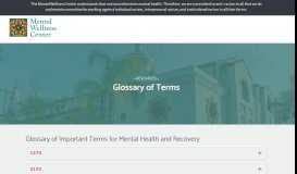 
							         Glossary — Mental Wellness Center								  
							    