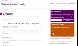 
							         Glossary | Procurement law updates | Mills ... - Procurement Portal								  
							    