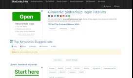 
							         Gloworld globackup login Results For Websites Listing								  
							    