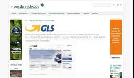 
							         GLS startet neues Web-Portal - postbranche.de								  
							    
