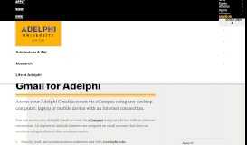 
							         Gmail for Adelphi | IT Department | Adelphi University								  
							    
