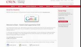 
							         Gmail for Students | California State University, Northridge - CSUN.edu								  
							    