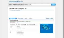 
							         gmulive.ac.ae at WI. IIS Windows Server - Website Informer								  
							    