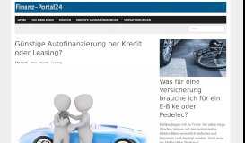
							         Günstige Autofinanzierung per Kredit oder Leasing? - Finanz-Portal24 ...								  
							    