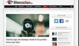
							         Go Pro - 10 GoPro Tipps | FilmMachen.de | Das Portal für Filmemacher								  
							    