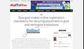 
							         Goa govt makes online registration mandatory for securing placement ...								  
							    