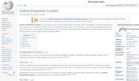 
							         Godrej Properties Limited - Wikipedia								  
							    