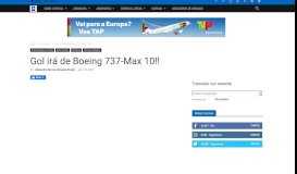 
							         Gol irá de Boeing 737-Max 10!! - Portal Aviação Brasil								  
							    