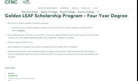 
							         Golden LEAF Scholarship Program - CFNC - Paying For College								  
							    