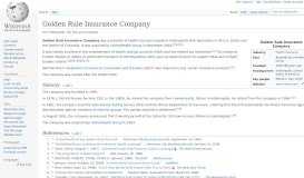 
							         Golden Rule Insurance Company - Wikipedia								  
							    