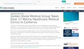 
							         Golden Shore Medical Group Takes Over 17 Molina Healthcare ...								  
							    