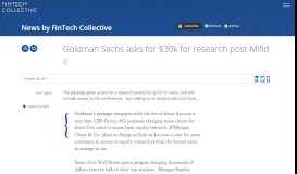 
							         Goldman Sachs asks for $30k for research post-Mifid II, Sean Lippel								  
							    