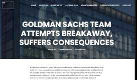 
							         Goldman Sachs Team Attempts Breakaway, Suffers Consequences ...								  
							    