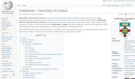 
							         Goldsmiths, University of London - Wikipedia								  
							    