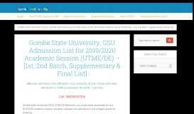 
							         Gombe State University, GSU Admission List 2018/2019 (UTME/DE)								  
							    