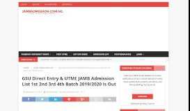 
							         Gombe State University GSU Direct Entry & UTME JAMB Admission ...								  
							    