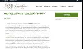 
							         Good Read: What's Your Data Strategy? - Baird Group								  
							    