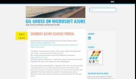 
							         Goodbye Azure classic portal – Gil Gross on Microsoft Azure								  
							    
