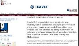 
							         Goodwill Industries of Central Texas | TexVet								  
							    