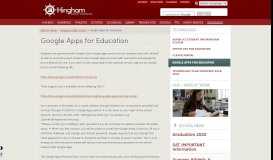 
							         Google Apps for Education | Hingham High School								  
							    