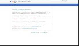 
							         Google Apps Reseller Access - Welcome to Google Partner Connect								  
							    