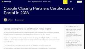 
							         Google Closing Partners Certification Portal in 2018 | Analytics Course								  
							    