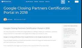 
							         Google Closing Partners Certification Portal in 2018 - PPC Mastery ...								  
							    