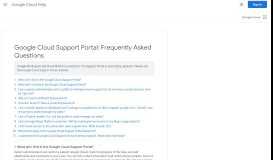 
							         Google Cloud Support Portal: Frequently Asked Questions - Google ...								  
							    