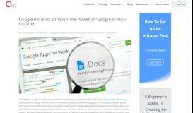 
							         Google Intranet: Unleash The Power Of Google In Your Intranet								  
							    