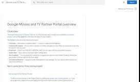 
							         Google Movies and TV Partner Portal overview - Google Help								  
							    