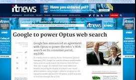 
							         Google to power Optus web search - Telco/ISP - iTnews								  
							    