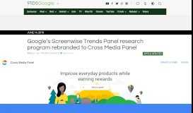 
							         Google's Screenwise Trends Panel research program rebranded to ...								  
							    